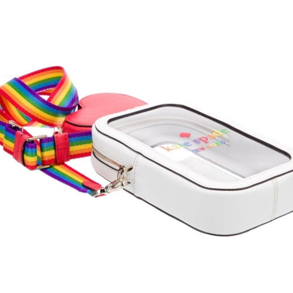 Kate Spade Kids White Bag with Rainbow Strap